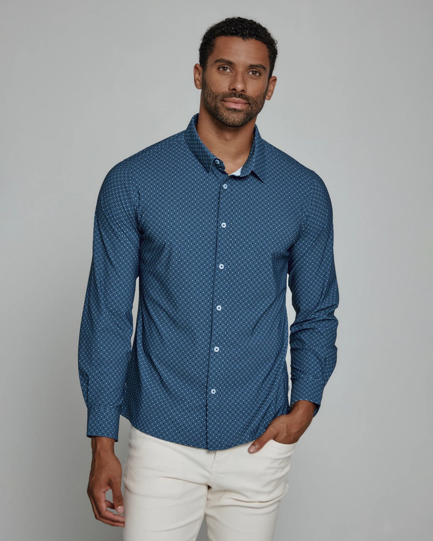 Zaire Long Sleeve Shirt - Navy