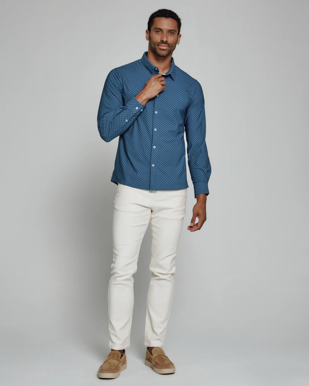Zaire Long Sleeve Shirt - Navy