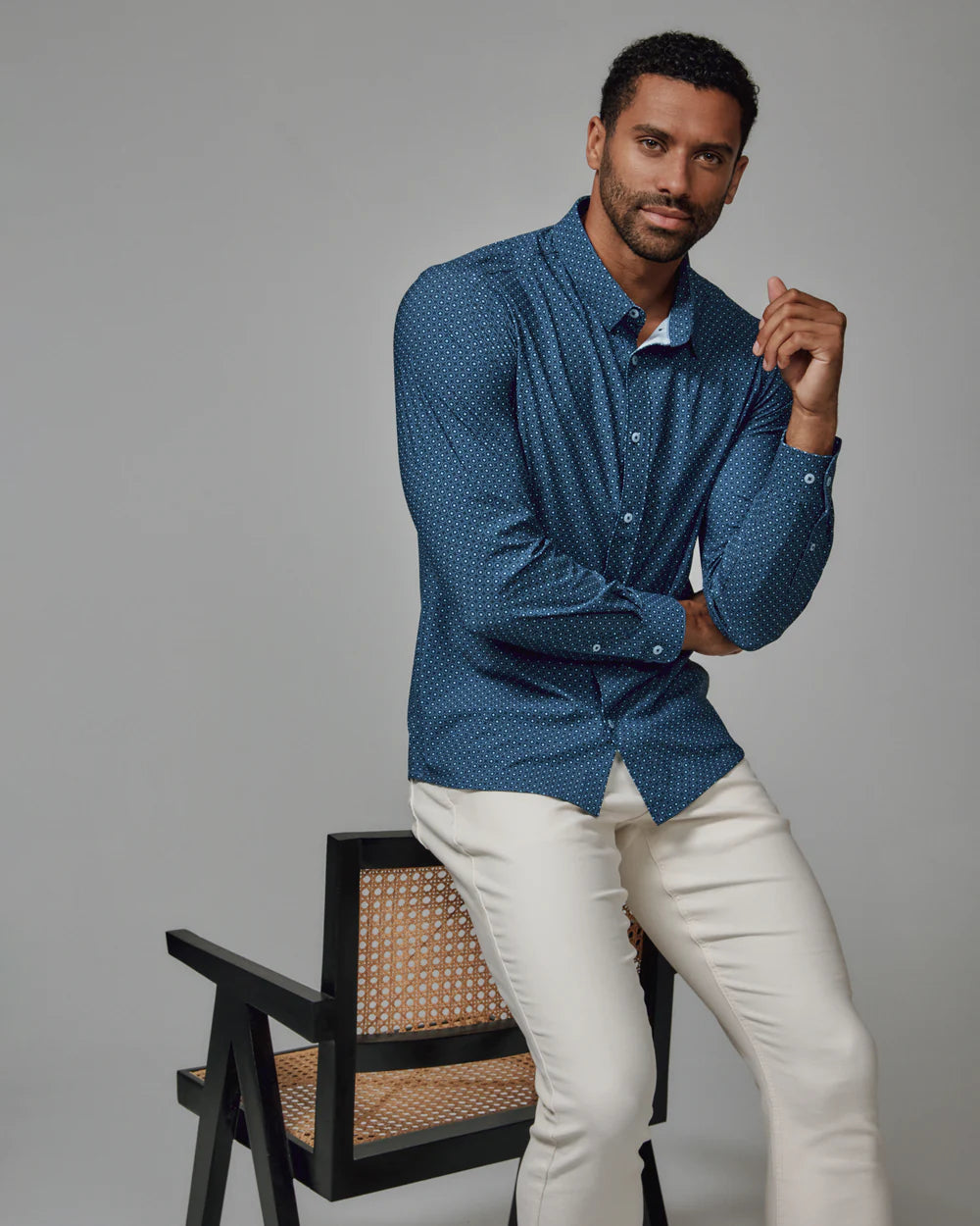 Zaire Long Sleeve Shirt - Navy
