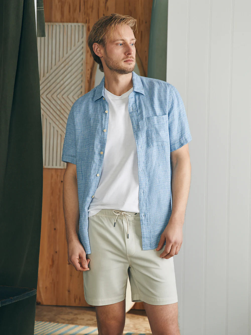 Faherty Essential Drawstring Short - Birch
