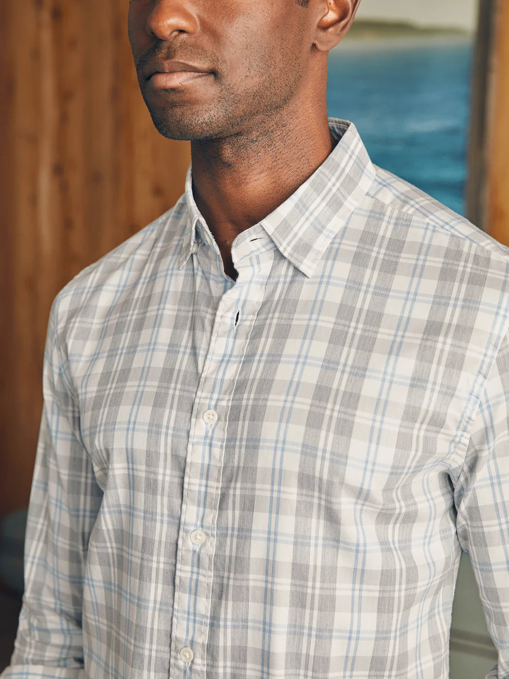 The Movement Shirt - Grey Cream Plaid