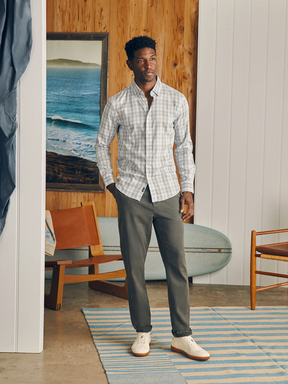 The Movement Shirt - Grey Cream Plaid