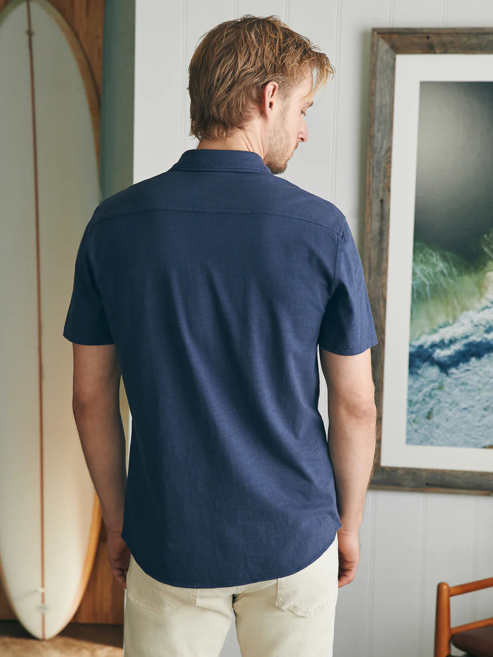 Faherty Sunwashed Knit Shirt - Navy