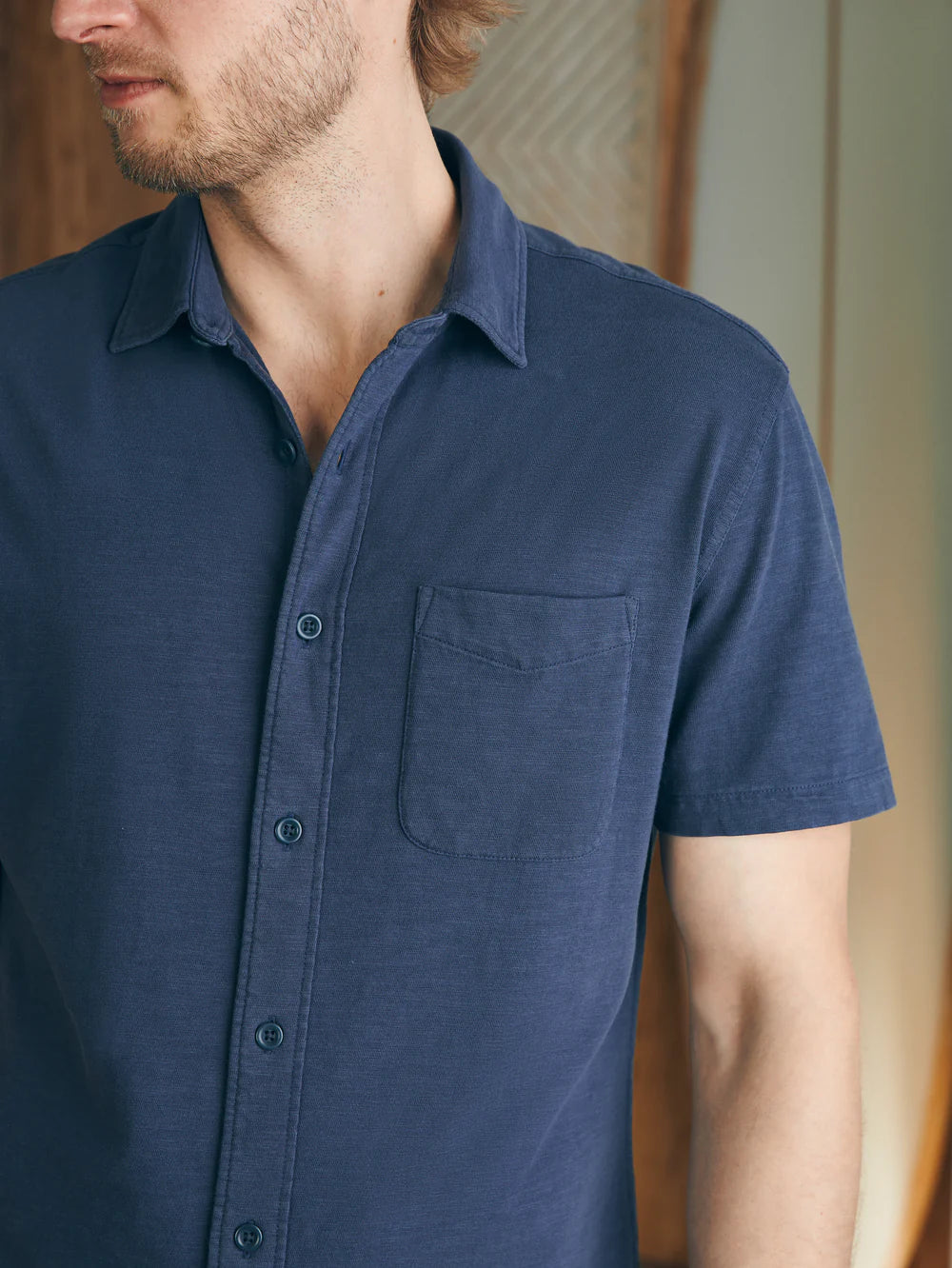 Faherty Sunwashed Knit Shirt - Navy