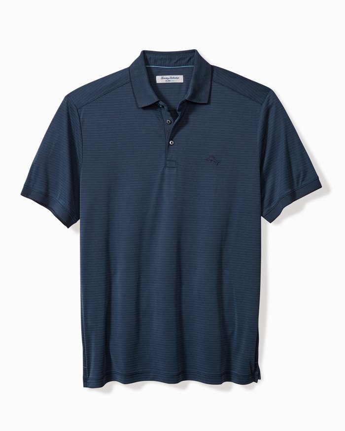 Bay Stripe Polo - Ocean Deep