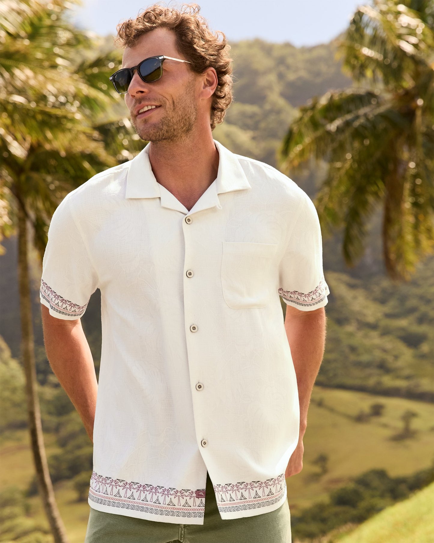 Greco Palms Silk Camp Shirt - Continental