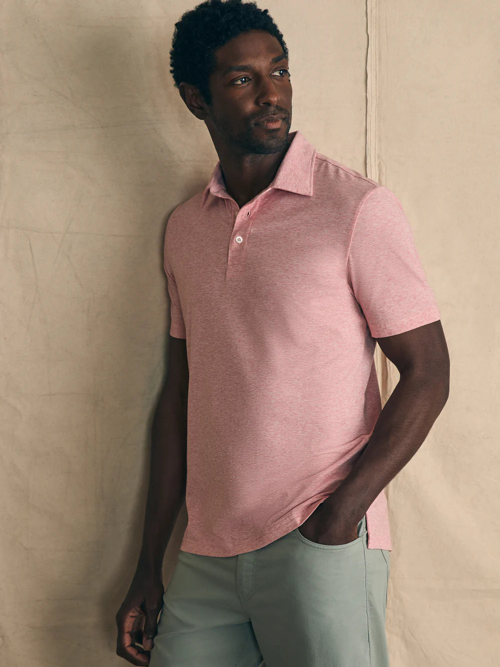 Faherty Movement Polo - Sunbeam Heather