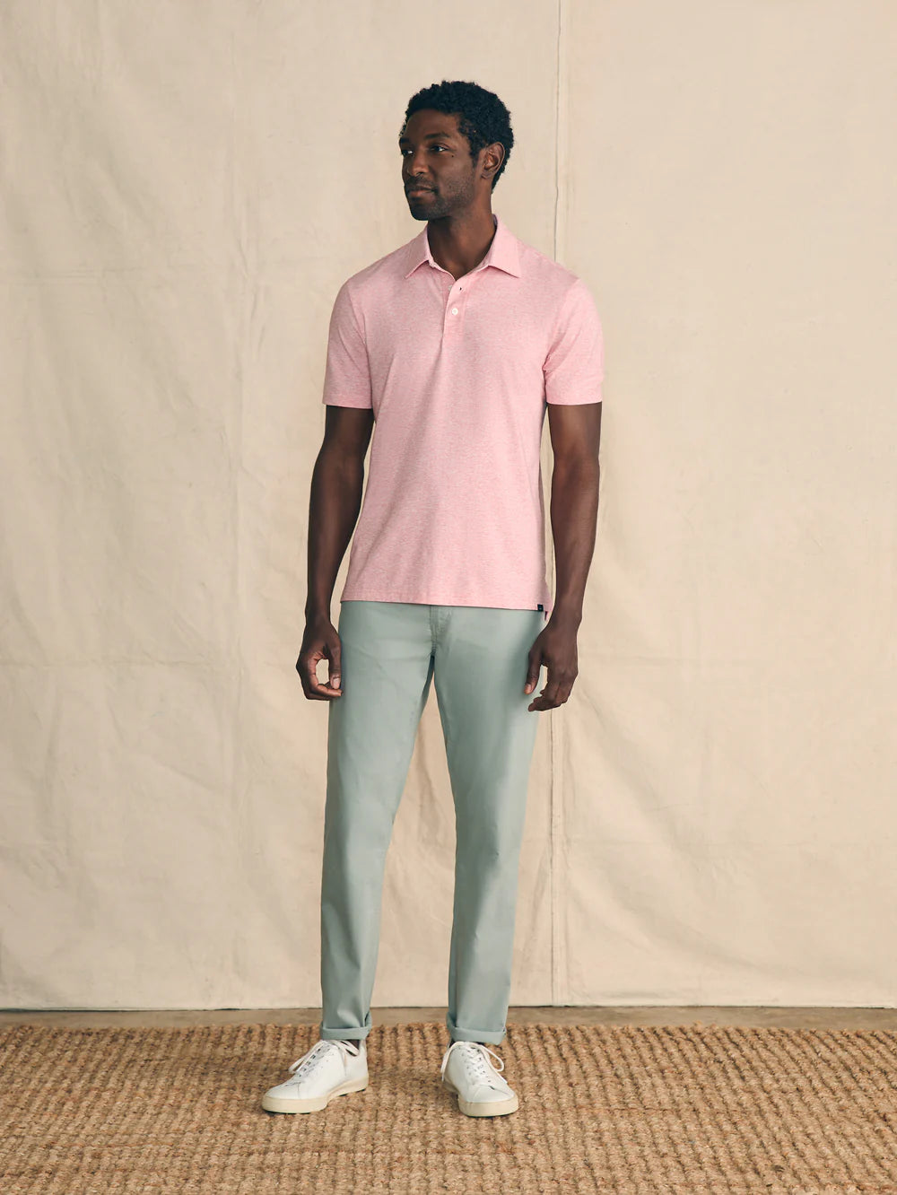 Faherty Movement Polo - Sunbeam Heather