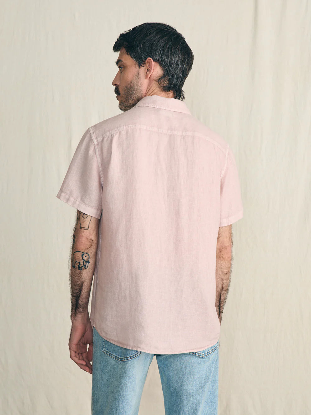 Faherty Palma Linen Shirt - Mauve
