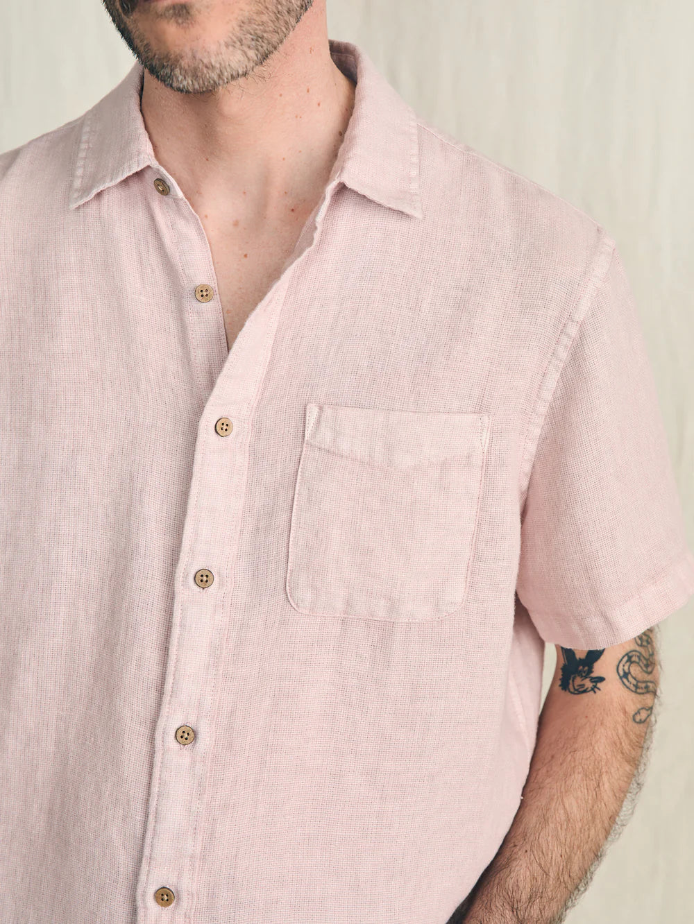Faherty Palma Linen Shirt - Mauve