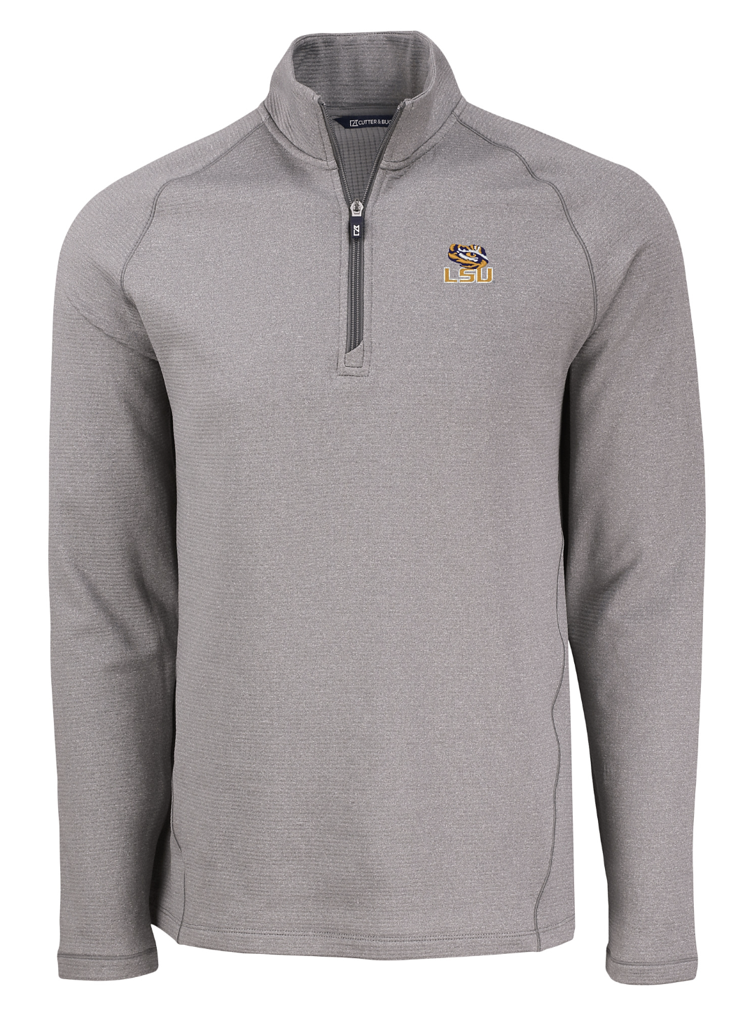 LSU Tigers Eco Fleece Mens Half Zip Pullover - Grey