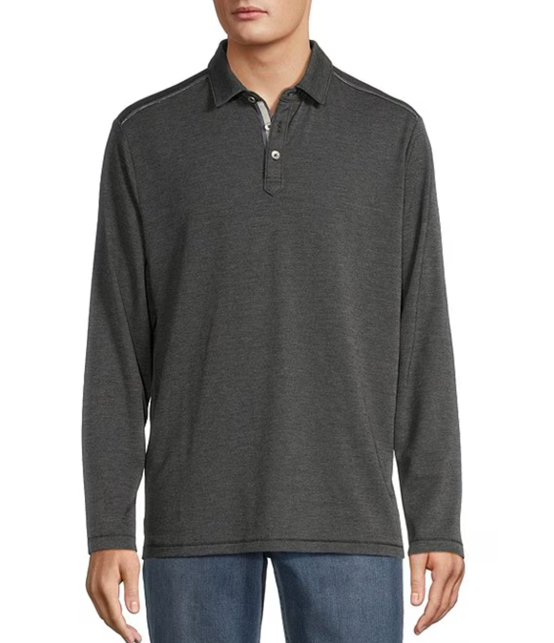 Coasta Vera Long Sleeve Polo Shirt - Coal