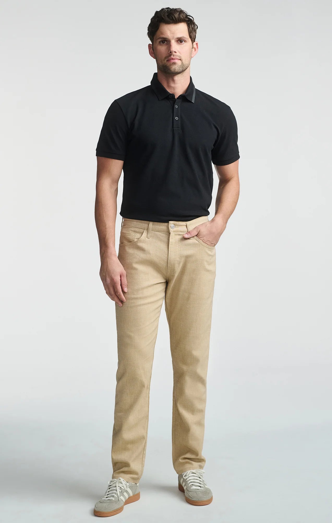 Marcus Slim Straight Leg Pants - Beige Linen
