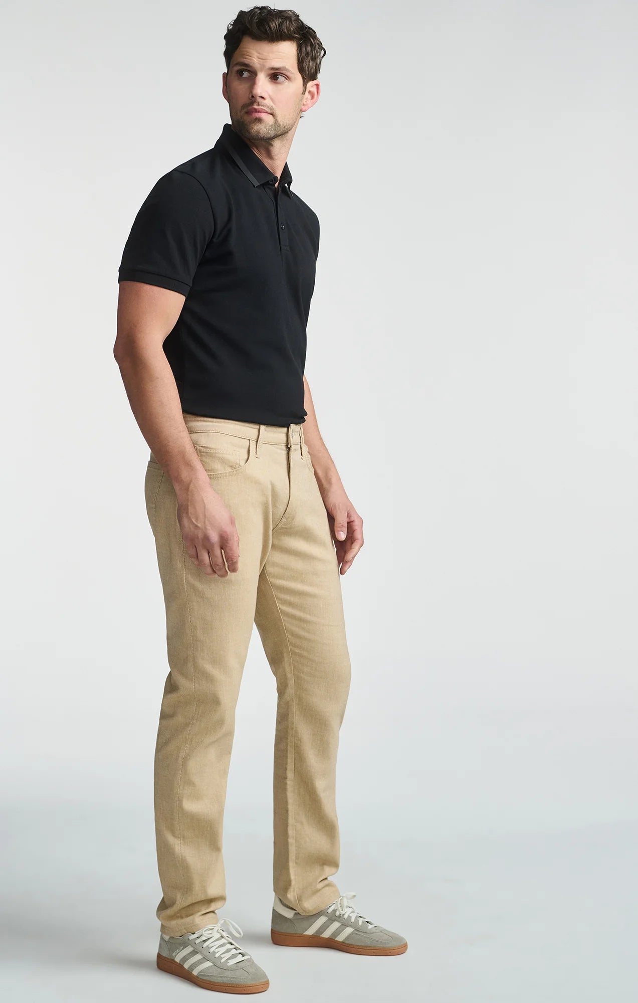Marcus Slim Straight Leg Pants - Beige Linen