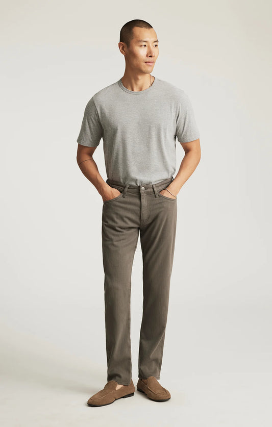 Marcus Slim Straight Leg Pants - Sage Herringbone