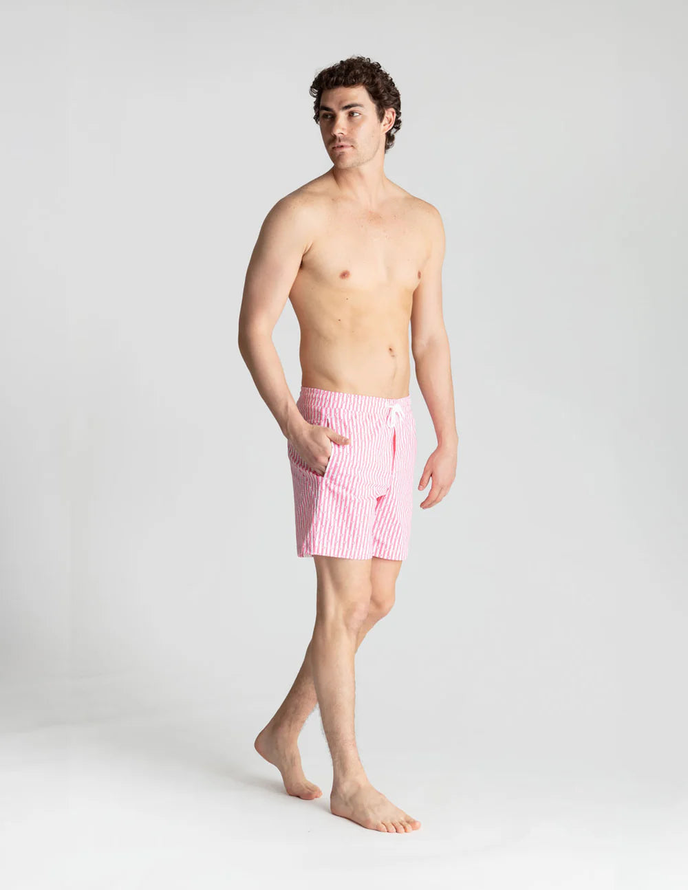 Birddogs Bathing Suit - Pink & White Stripes