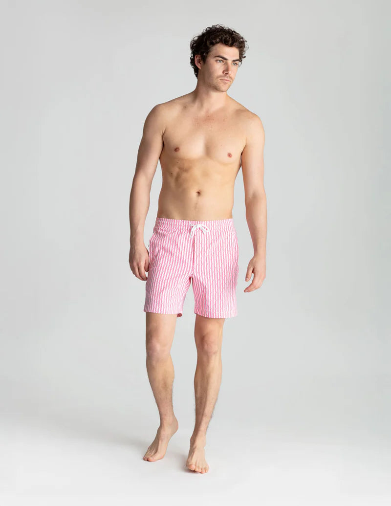 Birddogs Bathing Suit - Pink & White Stripes