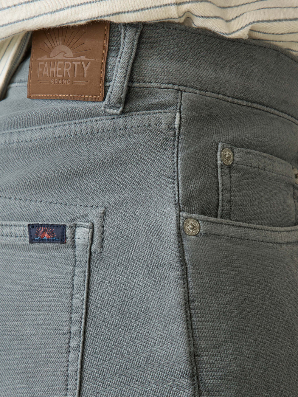 Faherty Stretch Terry 5-Pocket Pant - Slate