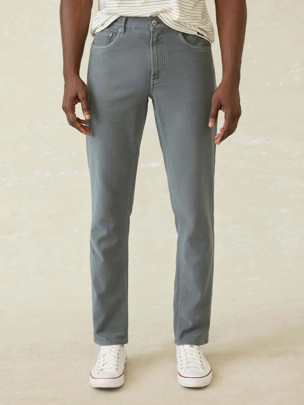 Faherty Stretch Terry 5-Pocket Pant - Slate