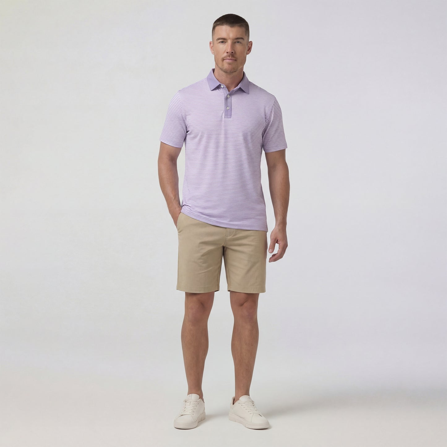 Versa Short Sleeve Polo - Purple Dusk Stripe