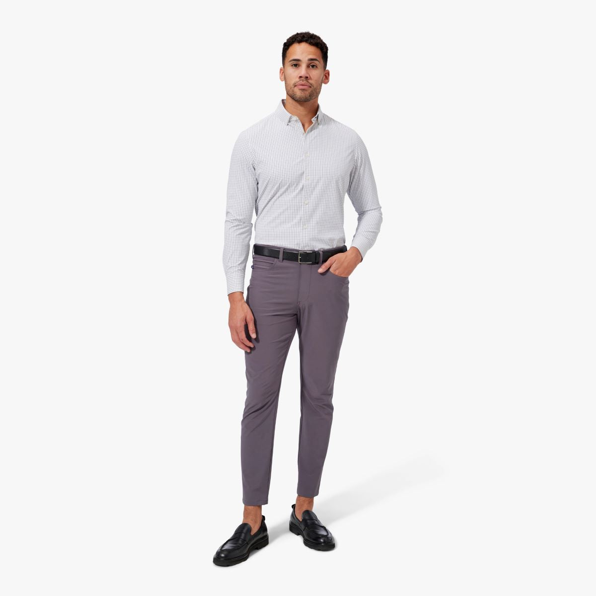 Leeward Dress Shirt - White/Navy