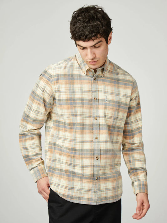 Corduroy Check Shirt - Ivory