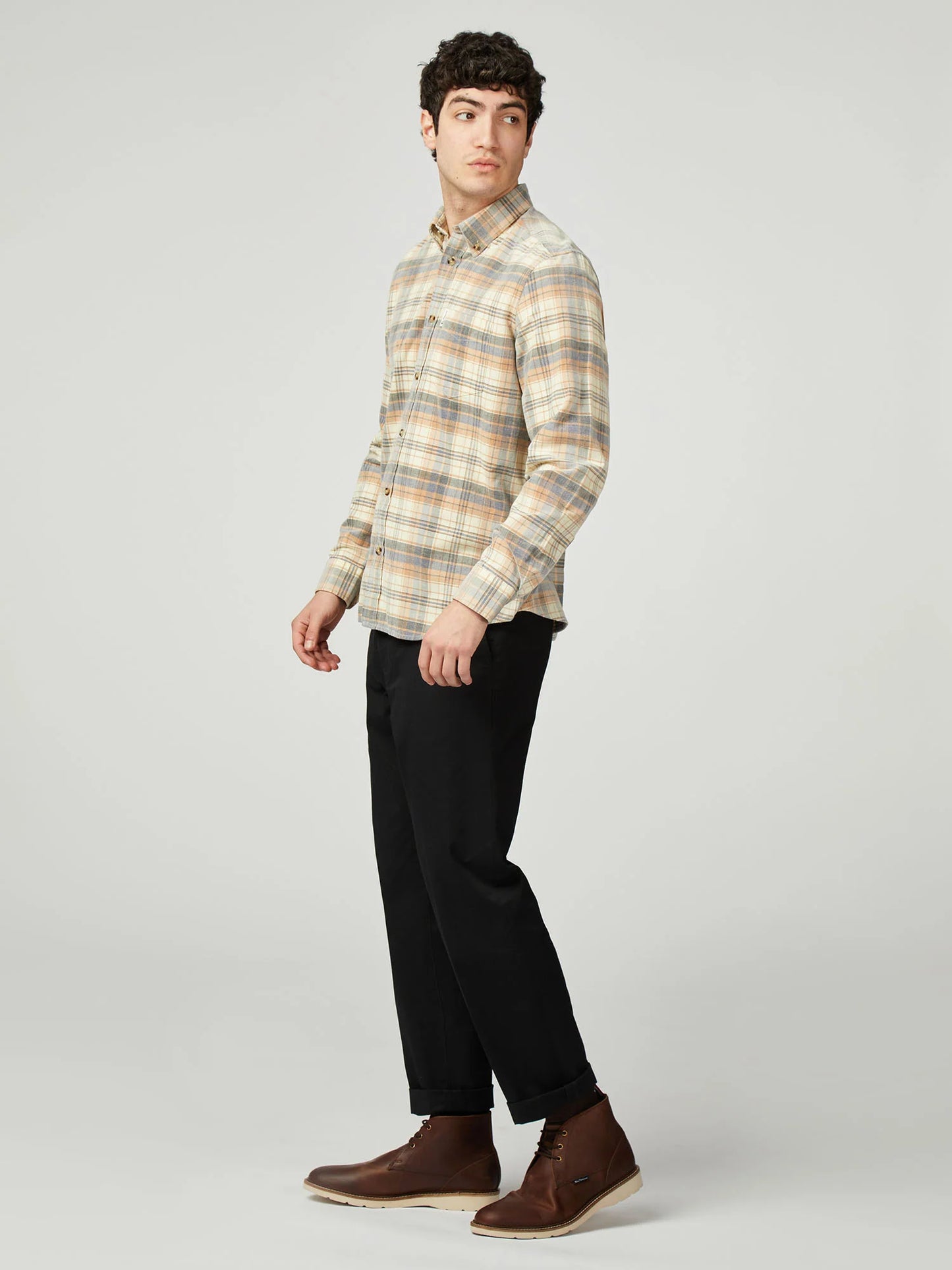 Corduroy Check Shirt - Ivory