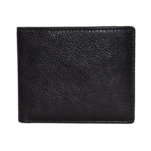 Leather Slim Billfold Wallet - Black