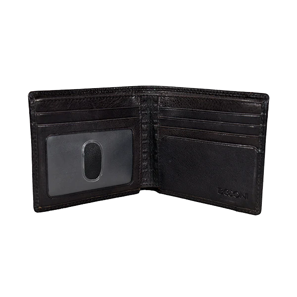 Leather Slim Billfold Wallet - Black