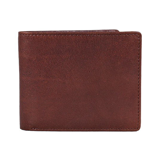 Leather Slim Billfold Wallet - Brown