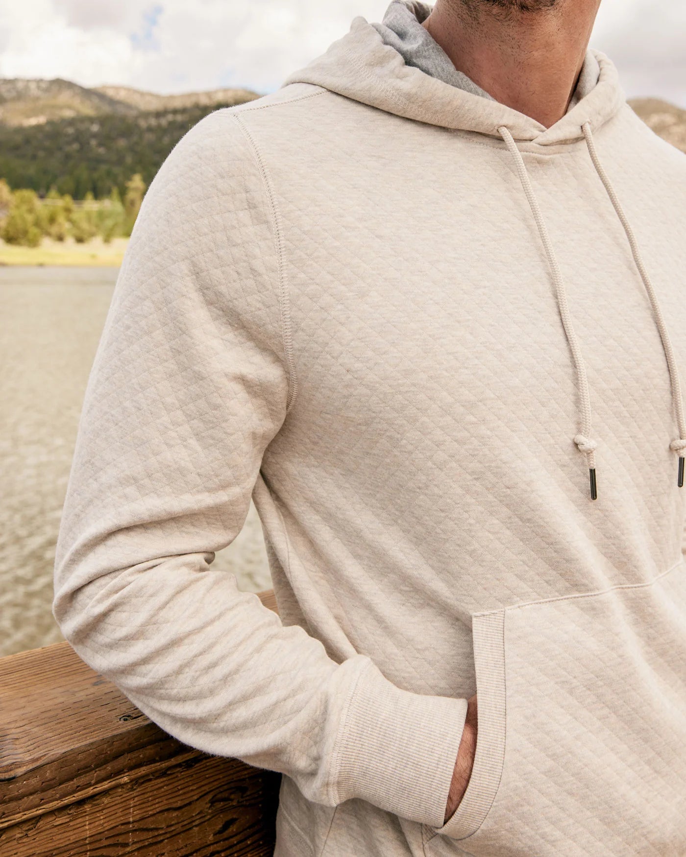 Bradner Quilted Hoodie - Oatmeal