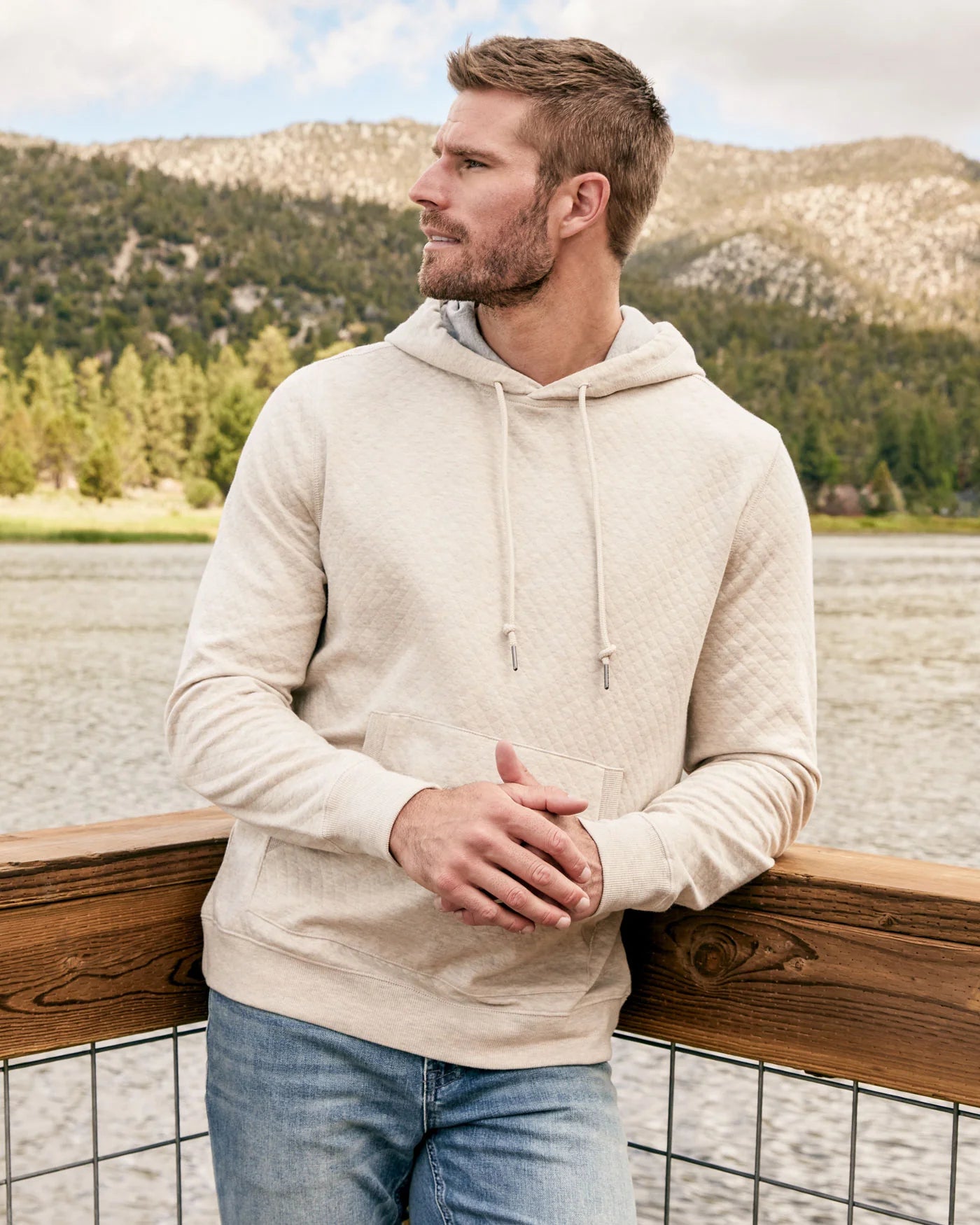 Bradner Quilted Hoodie - Oatmeal