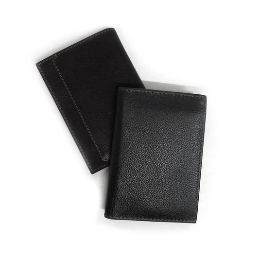 Garth L-Fold Leather Wallet - Black