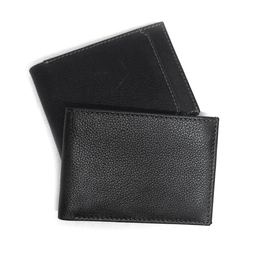 Garth Slim Leather Wallet - Black