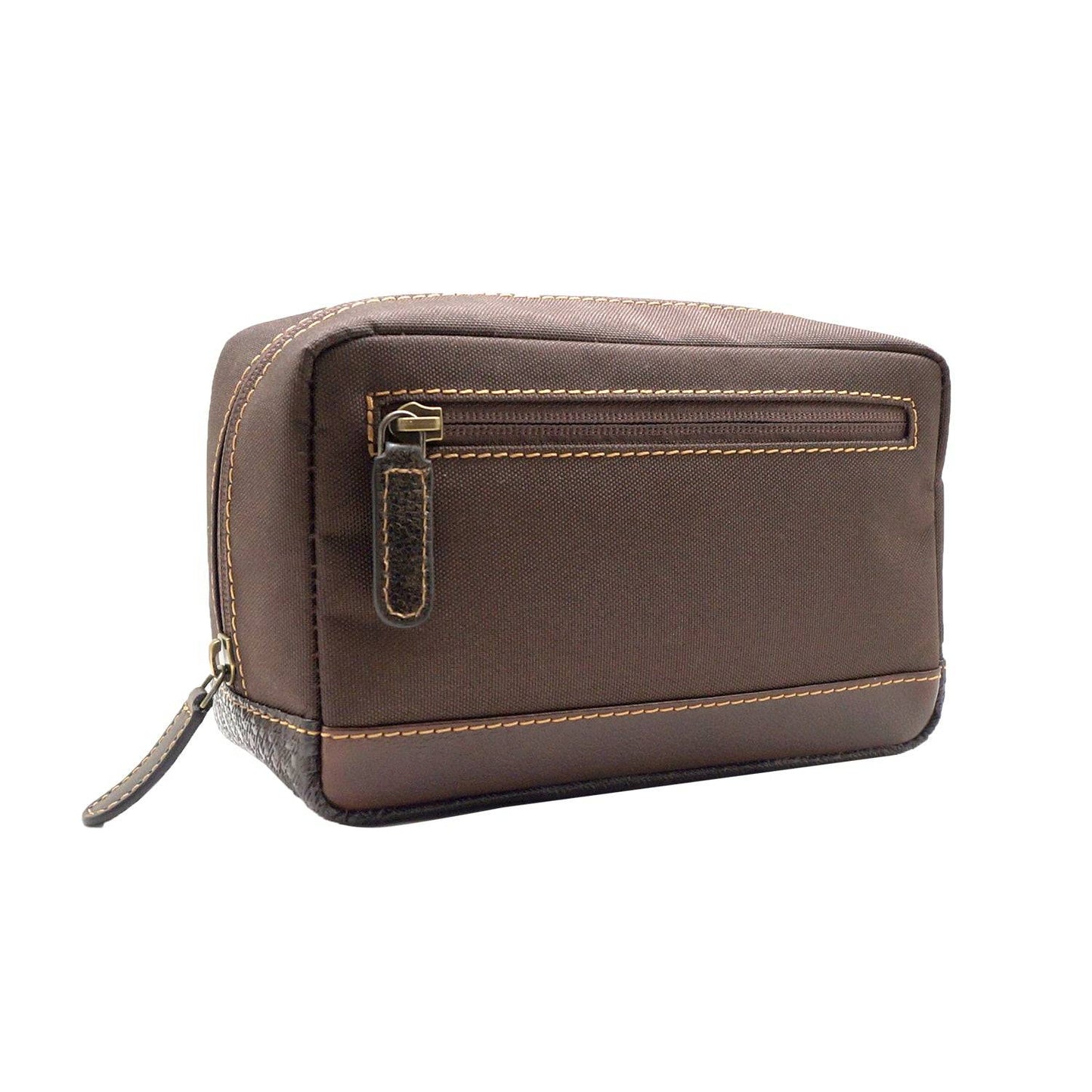 Garth Nylon and Leather Travel Kit - Brown