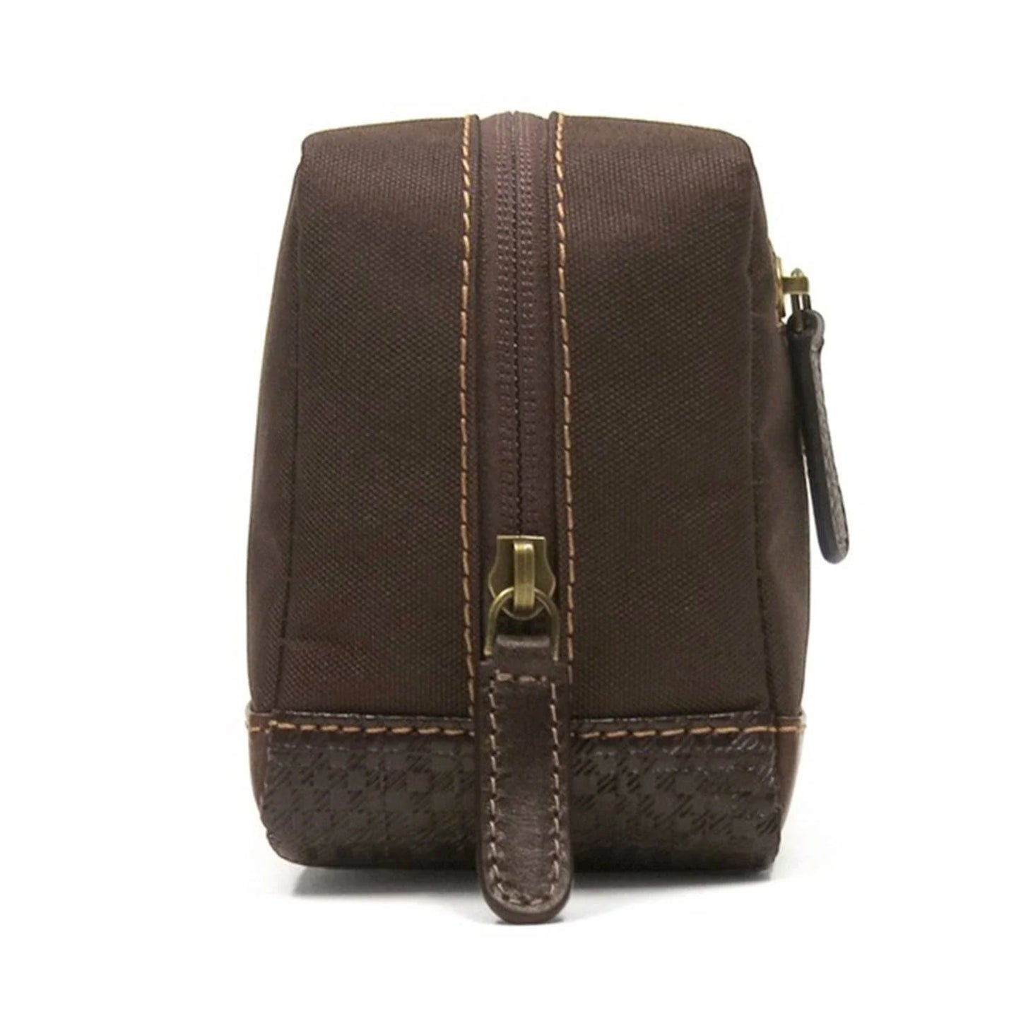 Garth Nylon and Leather Travel Kit - Brown