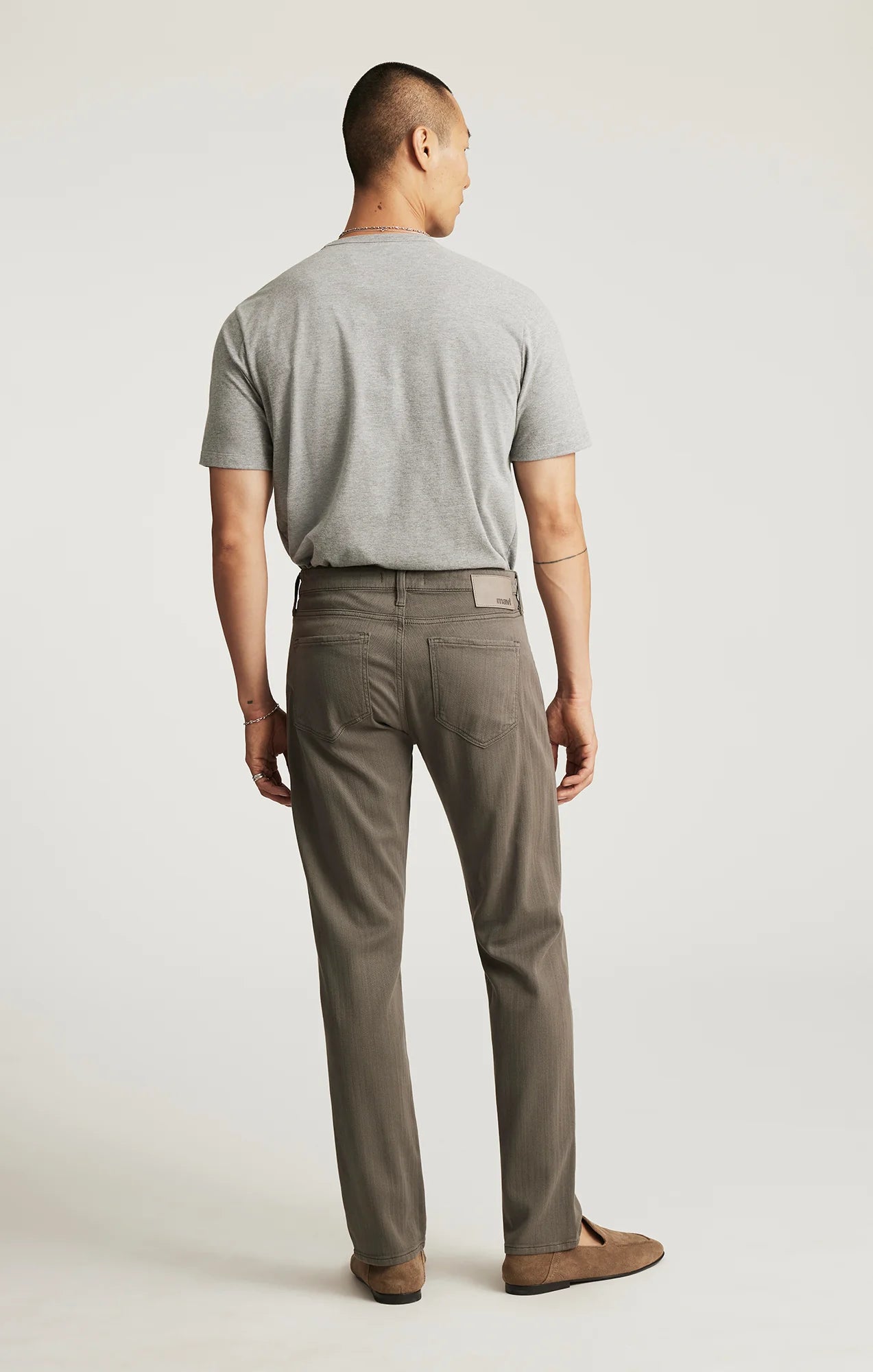 Marcus Slim Straight Leg Pants - Sage Herringbone