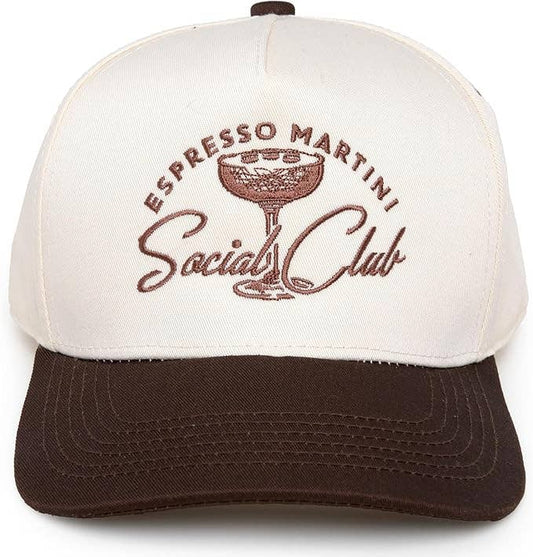 Espresso Martini Social Club Two Tone Cap - Beige/Brown