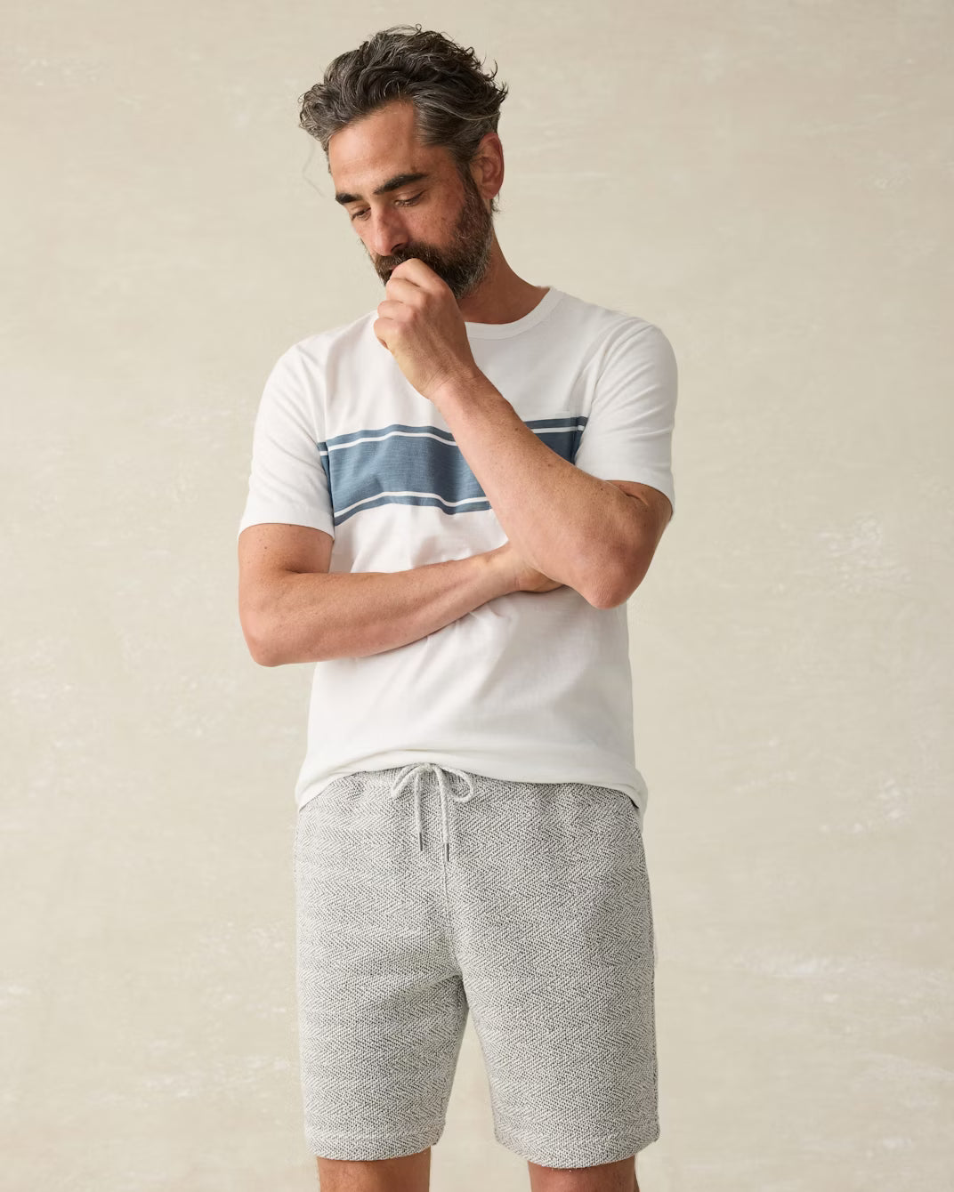 Faherty Whitewater Sweatshort - Grey Shell Loop