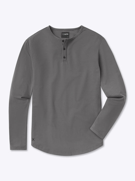 AO Henley Long Sleeve Tee - Steel