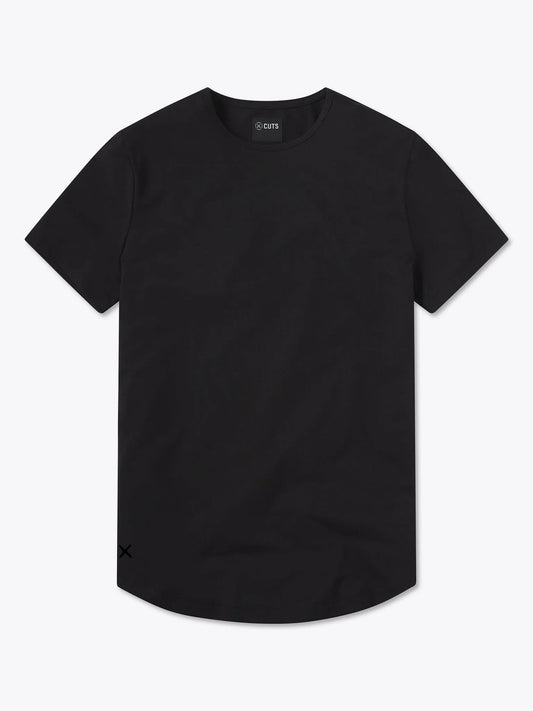 Cuts Curve-Hem Tee - Black