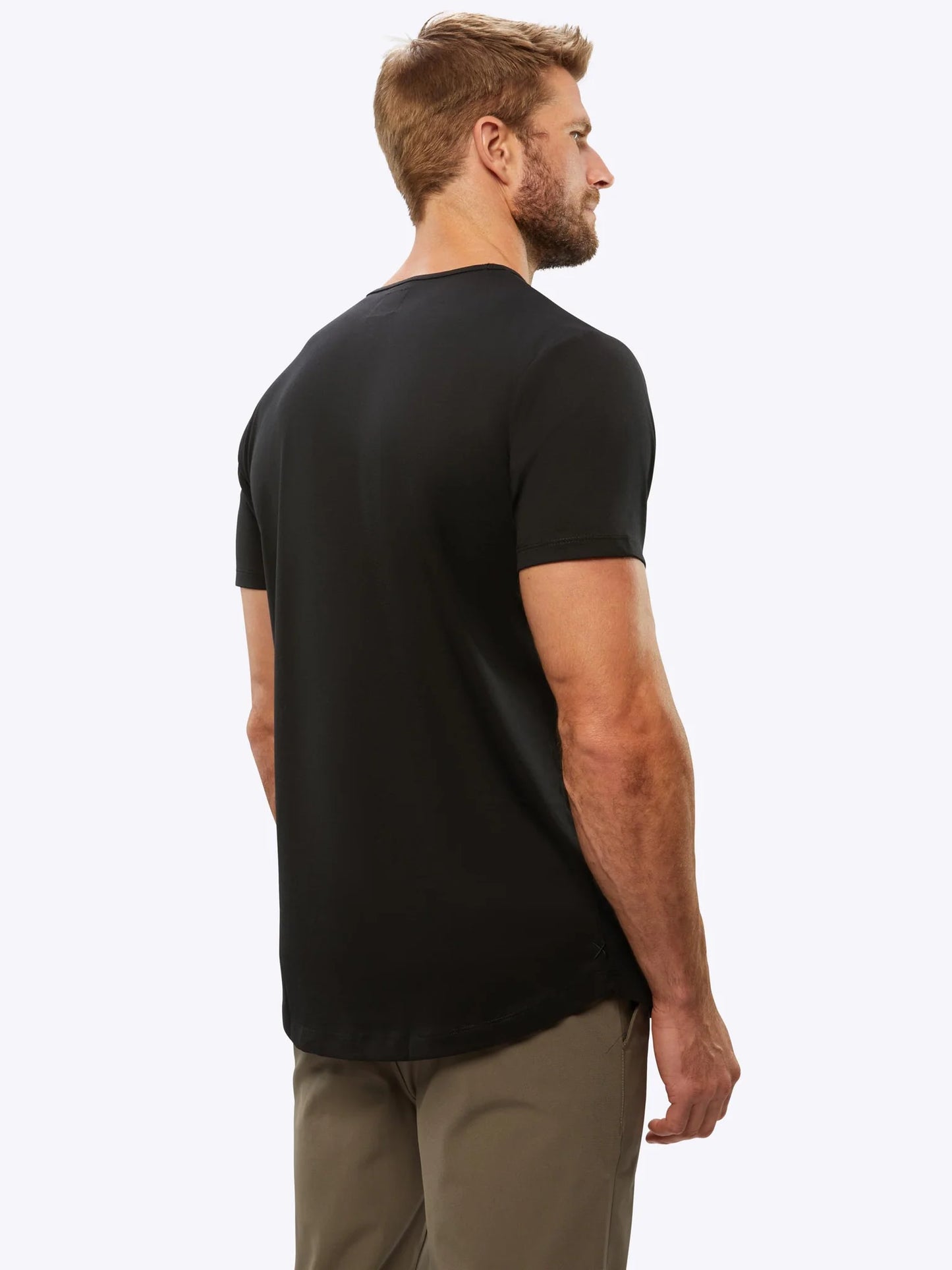 Cuts Curve-Hem Tee - Black
