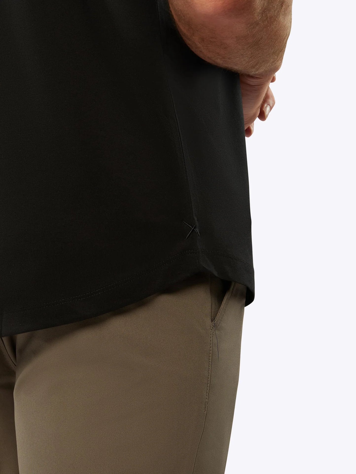 Cuts Curve-Hem Tee - Black