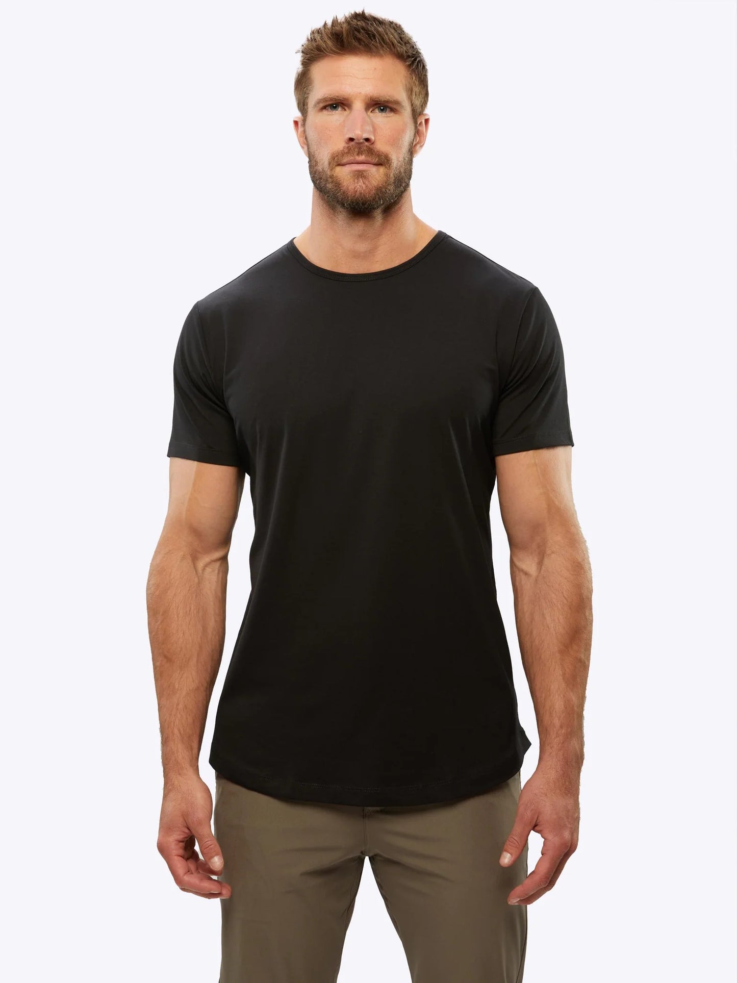 Cuts Curve-Hem Tee - Black
