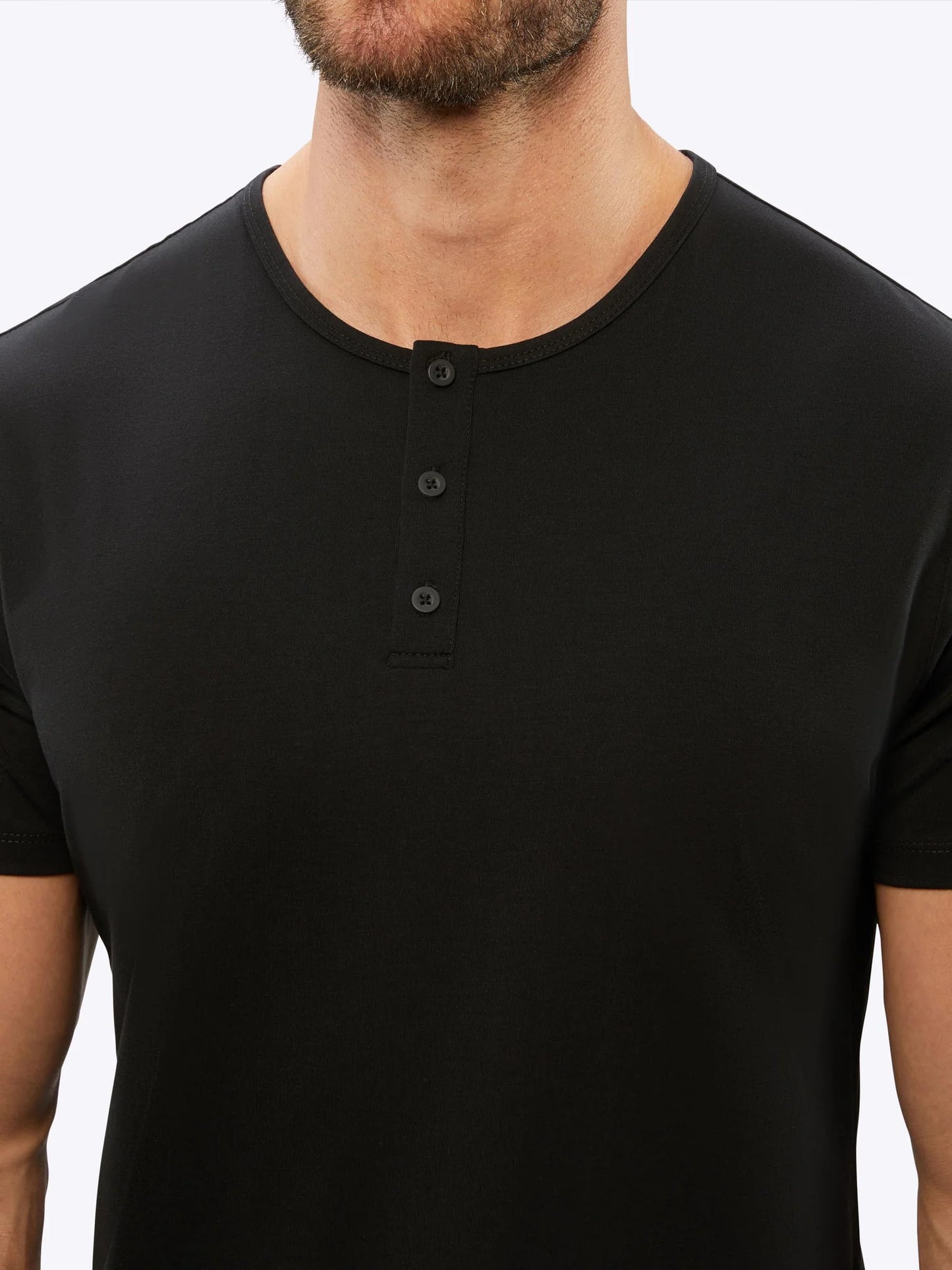 Cuts Henley Tee - Black