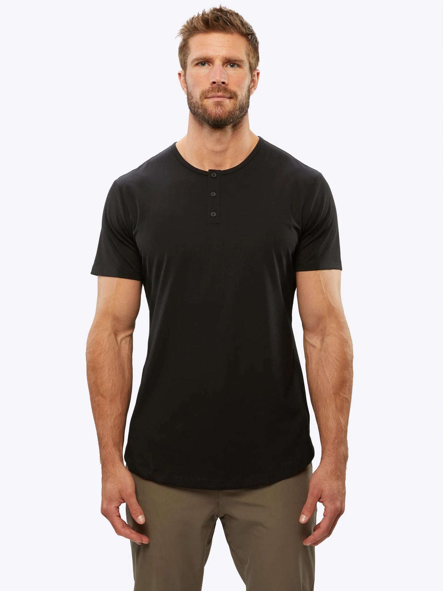 Cuts Henley Tee - Black