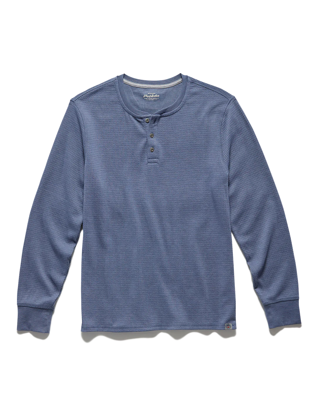 Waffle Henley - Blue Heather