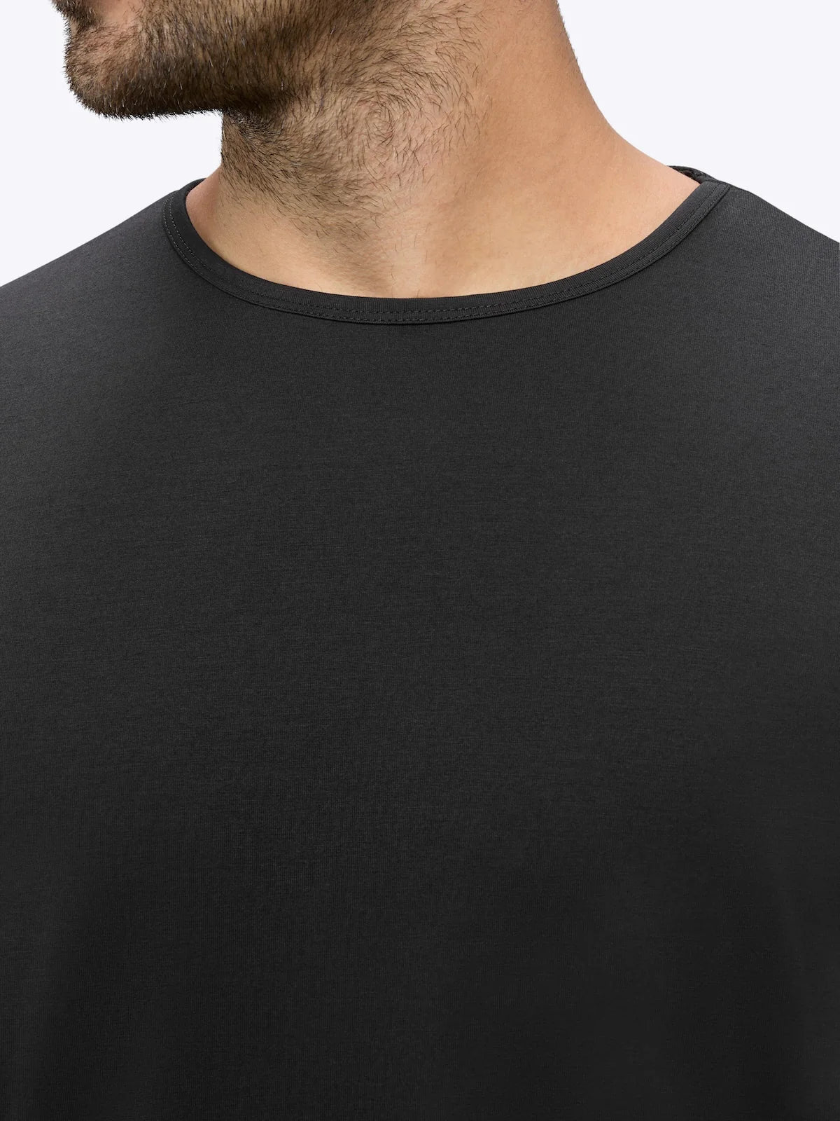 Long Sleeve Curve-Hem Tee - Black