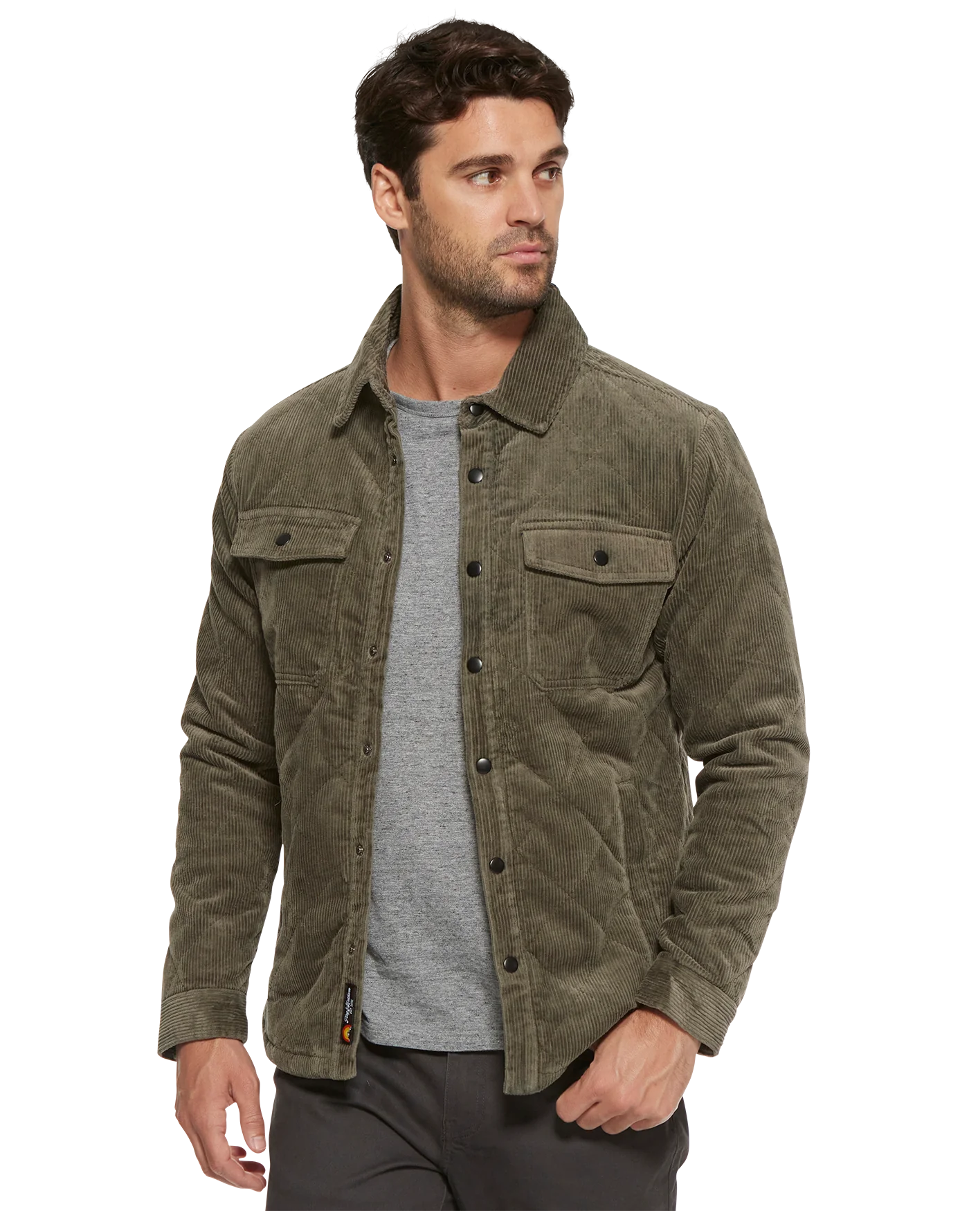 Wilbur Quilted Corduroy Jacket - Olive