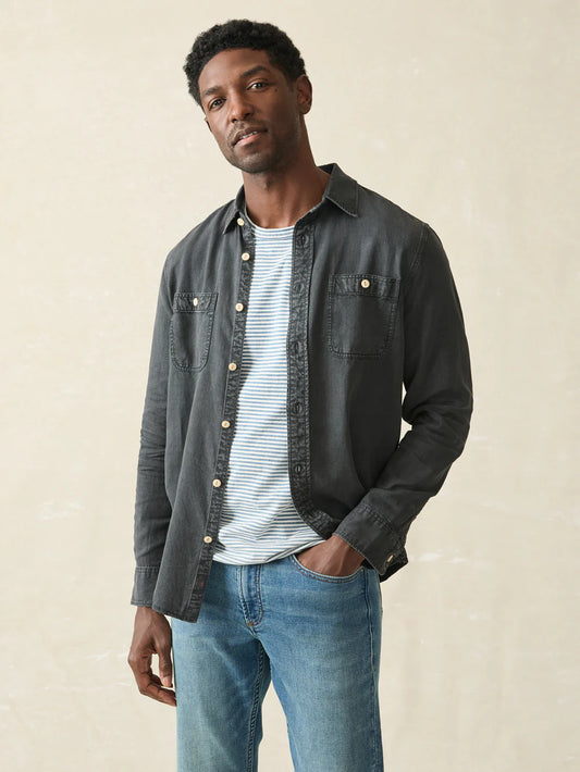 The Tried and True Chambray Workshirt - Washed Black